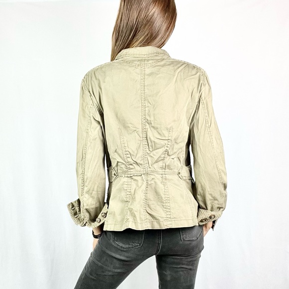 SUPPLIES |🫒Olive Army Green Button-Up Long-Sleeved Military Washed Worn Jacket - Picture 6 of 16